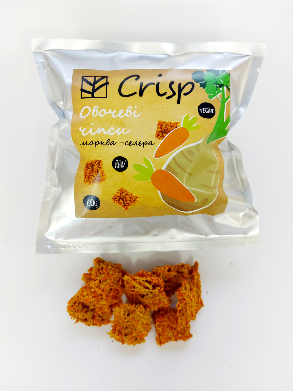 Овочеві кріспи морква-селера Vegan 60 г