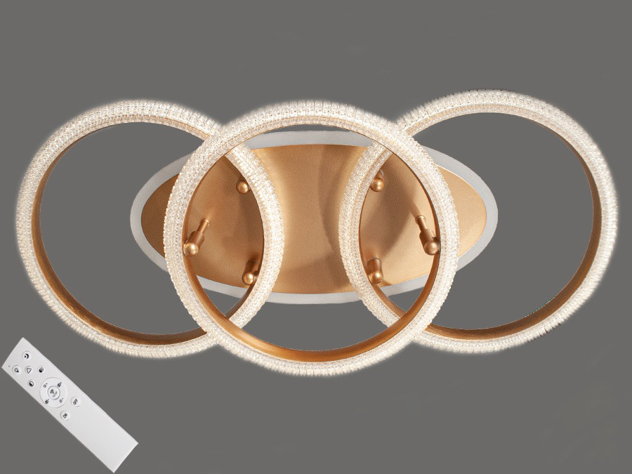 Стельова LED-люстра з димером і підсвіткою, 90W