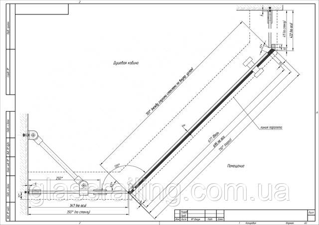 Скляна душова перегородка Проект душовою перегородки