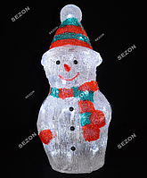 Декоративна світлодіодна фігура сніговик акриловий 50 см