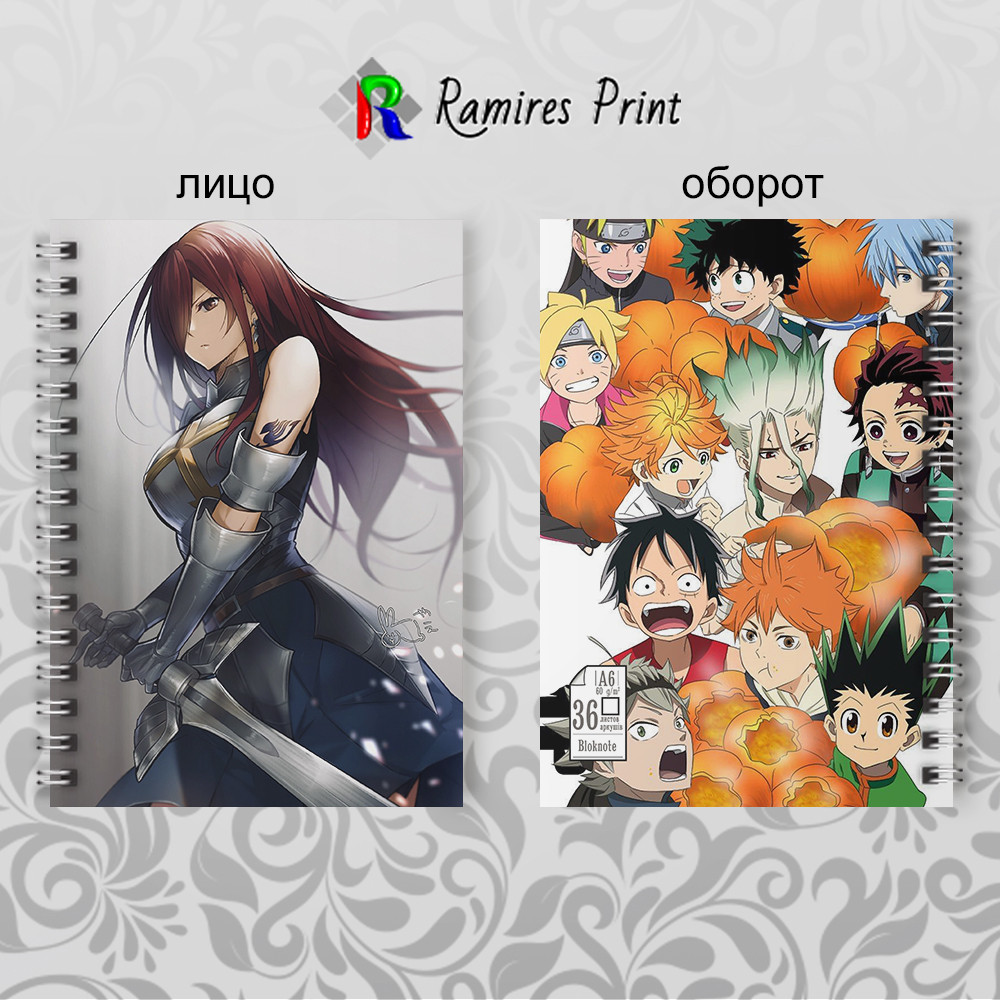 Блокнот на пружині 36 чистих аркушів Fairy Tail 12