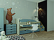 Ліжко двоярусне зі сходинками Саванна 80х190 см Світ Меблів Дуб Крафт сірий/Льон, фото 3