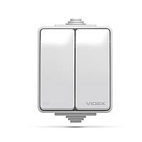 Вимикач Videx BINERA IP65 зовнiшнiй 2кл сірий (VF-BNW12-G)