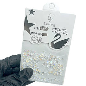 Набір прозорих неонових каменів №5, різних розмірів, для дизайну нігтів