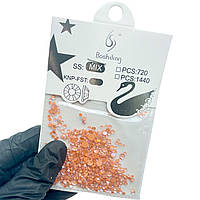 Набор ярких неоновых камней для дизайна ногтей, разные размеры в упаковке Оранжевый #6