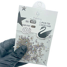 Набір неонового каміння кольору "Хамелеон" №7, різних розмірів, для дизайну нігтів