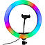 Світлодіодна кільцева лампа RGB MJ 300 Soft Ring Light 30 см / Лампа для селфи з тримачем телефону, фото 5