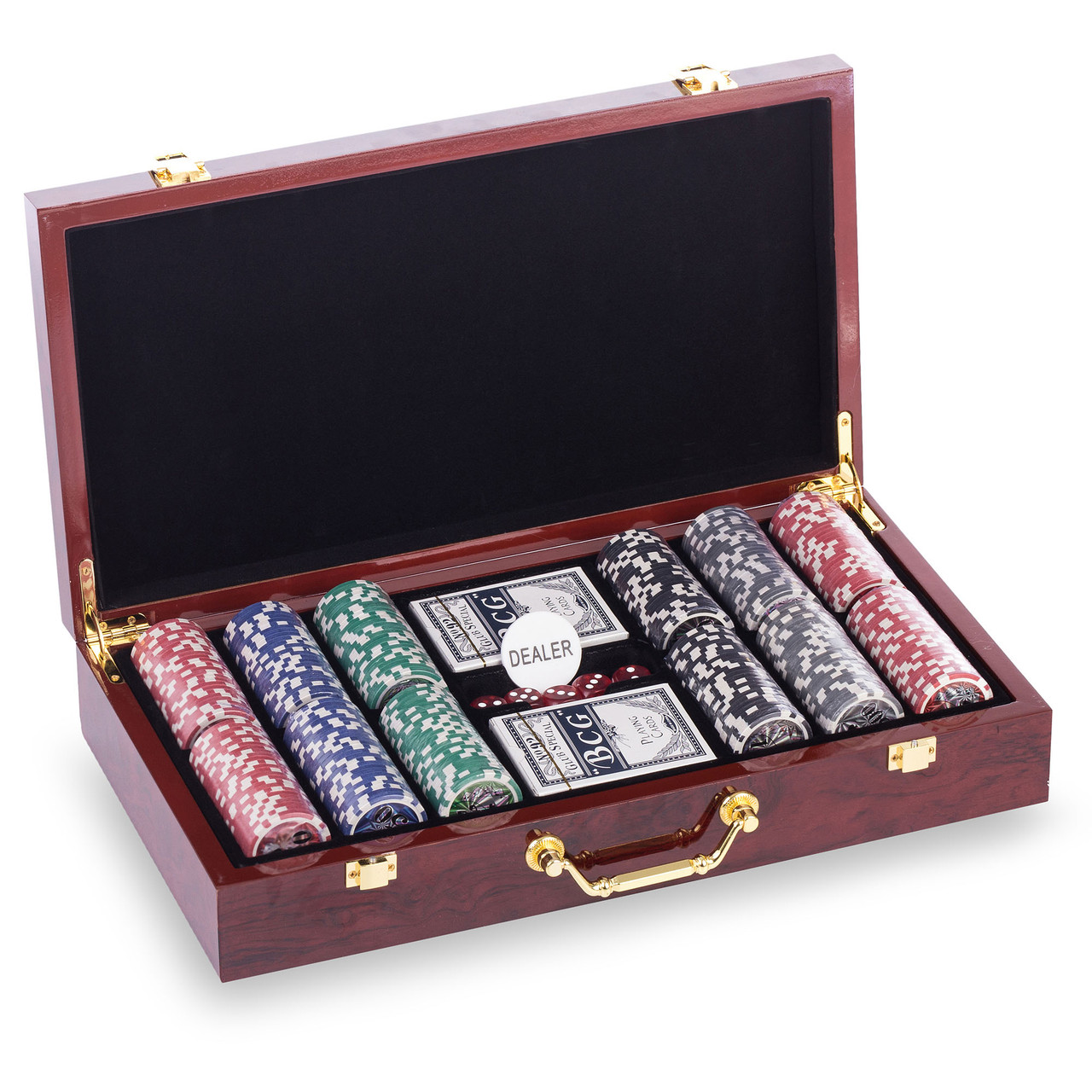 Набір для покера в MDF валізі LAS VEGAS W300N на 300 фішок з номіналом (р-р 41х22х8,5см)