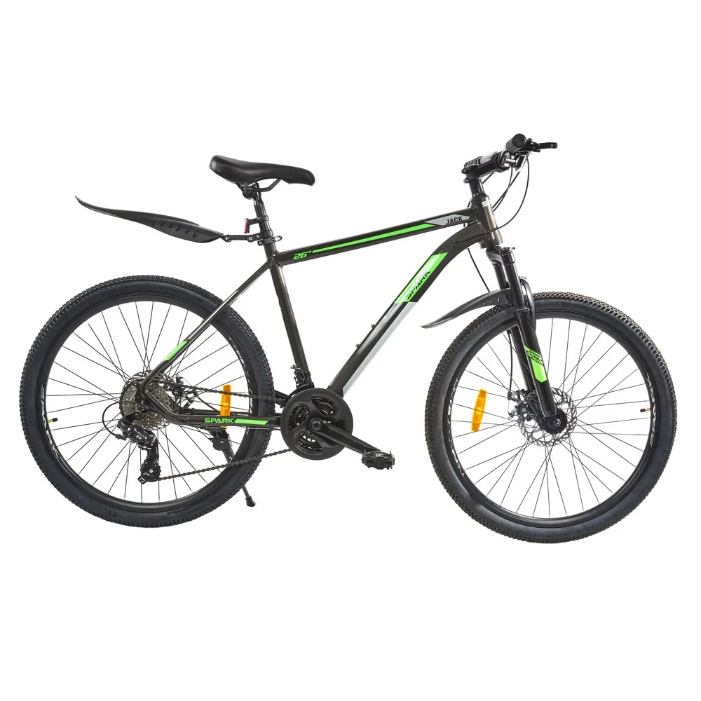 Велосипед SPARK JACK 26-Al-19-AML-D Shimano (Сірий із зеленим)