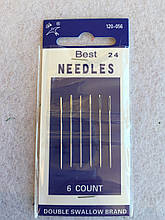 Голки ручного шиття NEEDLES No 120-056-24 (37мм/6шт) для вишивання