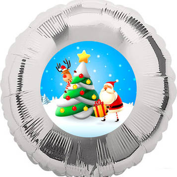 "Новий Рік" - Наліпка На кульку 140 мм. Вид 1