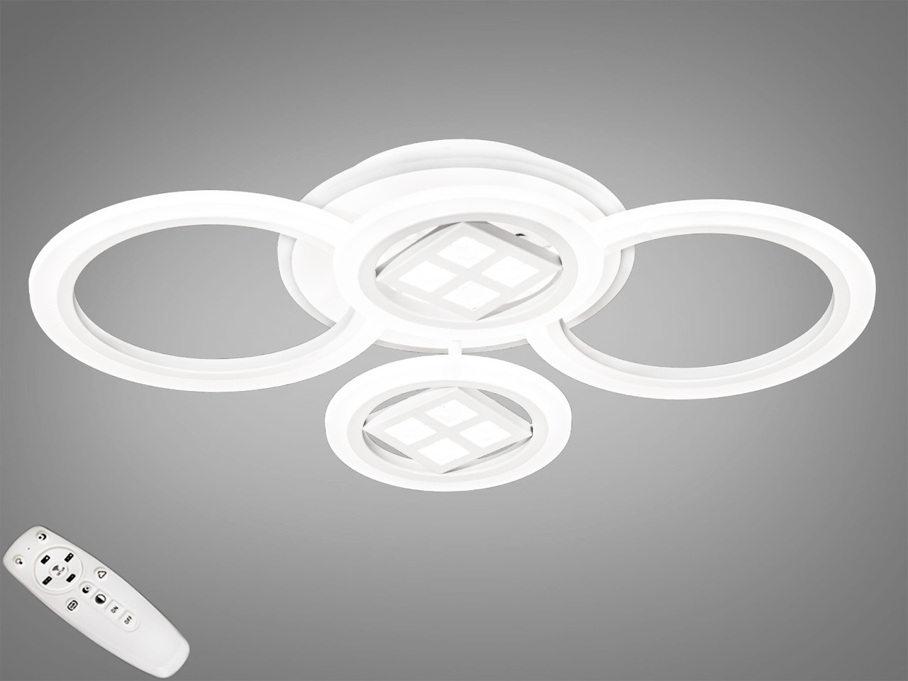 LED-люстра з димером і RGB-підсвіткою, 80W, фото 1