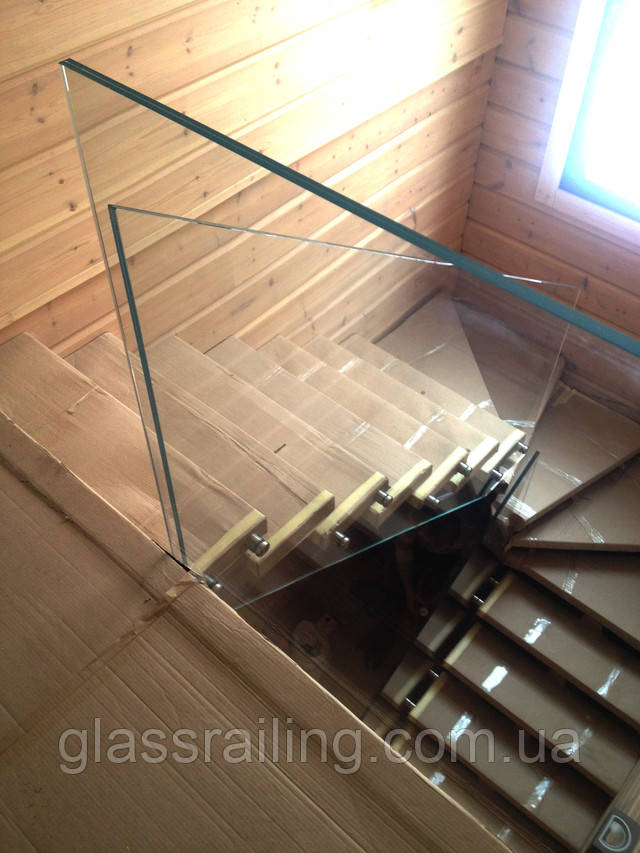 Изготовление лестницы с ограждением из стекла, стеклянное ограждение ...