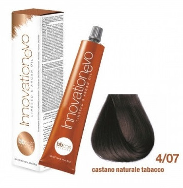 Стойкая Краска Для Волос BBCos Innovation Evo Hair Color Cream № 4/07 Каштановый Натуральный Табачный, 100 Мл - фото 1 - id-p1517293711