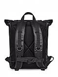 Рюкзак роллтоп кожаный мужской городской BLACK MAGNET черный из экокожи с отделением для ноутбука, фото 8