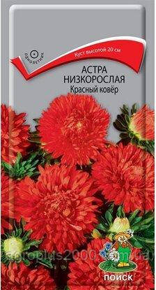 Насіння Астра карликова Червоний Ковер 0,2 грама Пошук, фото 1