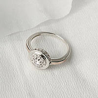 Серебряное кольцо с золотыми вставками Дама