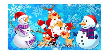 "Новий Рік" - Наліпка на Пляшку 12*6 см УКР