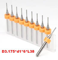 Кукурудза фреза D3.175*d1*6*L38 твердосплавна фреза 1 мм для ЧПК для стандартного розкрою