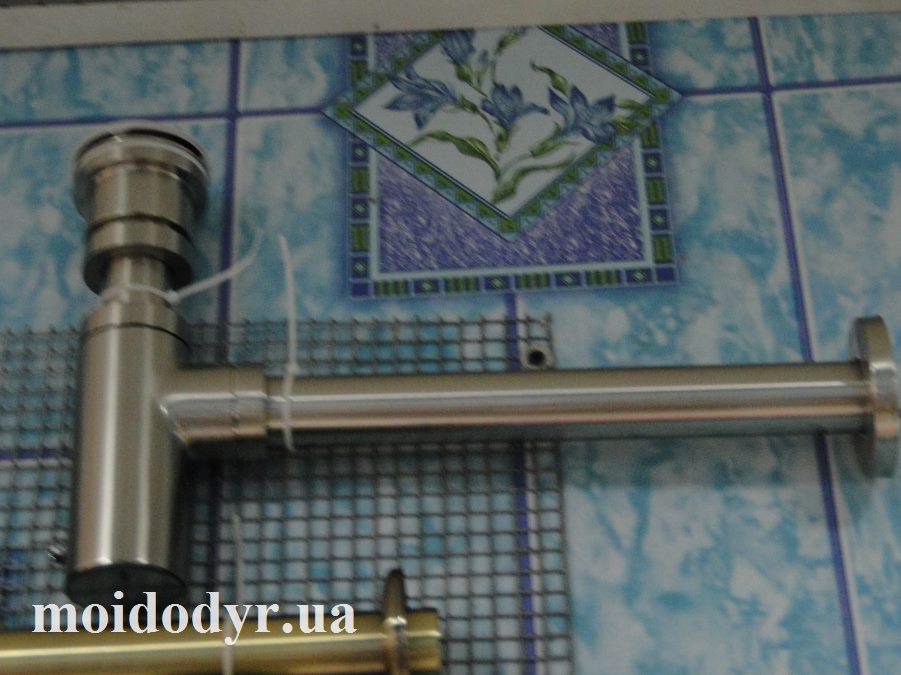 Сифон Frap F82-5 для умивальника, покриття з нержавіючої сталі.
