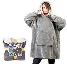 Плед із рукавами Hugle Ultra Plush Blanket Hoodie Сірий, фото 2