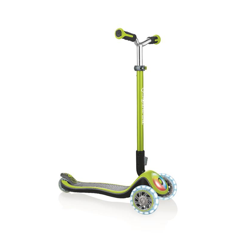 GLOBBER — Самокат серії ELITE PRIME зелений, колеса з підсвіткою, до 50 кг, 3+, 3 колеса