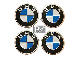 Наклейки на ковпаки BMW чорні (90 мм) — Наклейки для ковпаків БМВ