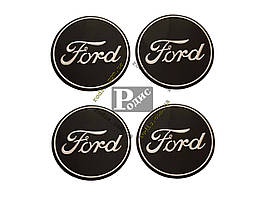 Наклейки на ковпаки Ford чорні (90 мм) — Наклейки для ковпаків Форд