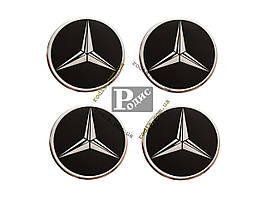 Наклейки на ковпаки Mercedes-Benz чорні (90 мм) — Наклейки для ковпаків Мерседес