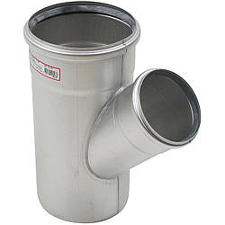 Трійник BLUCHER 45 градусів для переходу з каналізаційної труби DN160 у DN110, неіржавка сталь
