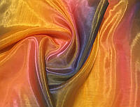 Тюль органза оранжево-фиолетовая радуга