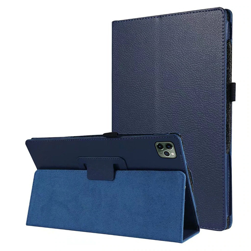Чохол-книжка Litchi Leather Case для Apple iPad Pro 12.9 2018 / 2020 (Wake / Sleep) Dark Blue, фото 1