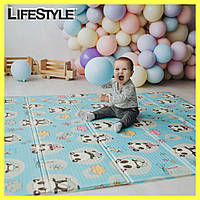 Детский развивающий коврик Folding baby mat 150*180 см / Детский раскладной коврик Синий