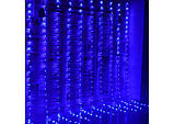 Світлодіодна гірлянда штора водоспад 3х2 м, новорічна гірлянда синя, гірлянда-водоспад, фото 3