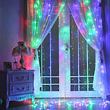 Світлодіодна гірлянда штора водоспад мультик, новорічна гірлянда завіса різнокольорова 240 LED 3х2 м, фото 4