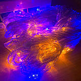 Світлодіодна гірлянда штора водоспад мультик, новорічна гірлянда завіса різнокольорова 240 LED 3х2 м, фото 6