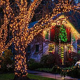 Світлодіодна гірлянда Нитка вулична 40 м 800 Led, Новорічна гірлянда теплий білий жовтий на дерево ялинку, фото 2