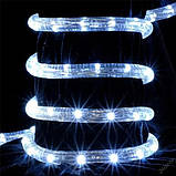 Вулична гірлянда дюралайт холодний білий 100 м, світлодіодна стрічка гірлянда прозорий шланг, LED стрічка, фото 5