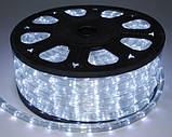 Вулична гірлянда дюралайт холодний білий 100 м, світлодіодна стрічка гірлянда прозорий шланг, LED стрічка, фото 7