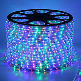 Вулична гірлянда дюралайт мультиколір 20 м, світлодіодна стрічка гирлянда прозорий шланг, дюралайт LED стрічка, фото 5