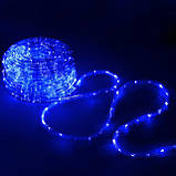 Вулична гірлянда дюралайт синій 20 м, світлодіодна стрічка гирлянда прозорий шланг, дюралайт LED стрічка, фото 6