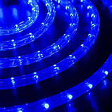 Вулична гірлянда дюралайт синій 10 м, світлодіодна стрічка гирлянда прозорий шланг, дюралайт LED стрічка, фото 5