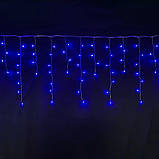 Гірлянда бахрома синій колір 3.5 х 0.5 м 100 LED-лампочок, Гірлянда світлодіодна синя на вікно штору будинок ХІТ, фото 5