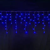 Гірлянда бахрома синій колір 3.5 х 0.5 м 100 LED-лампочок, Гірлянда світлодіодна синя на вікно штору будинок ХІТ, фото 6