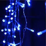 Гірлянда бахрома синій колір 3.5 х 0.5 м 100 LED-лампочок, Гірлянда світлодіодна синя на вікно штору будинок ХІТ, фото 7