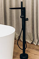 Кран для ванны смеситель напольный отдельно стоящий Brone Solare MATT BLACK