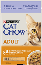 Вологий корм Cat Chow (Кет Чау) желе з ягням і зеленою квасолею, 85 г