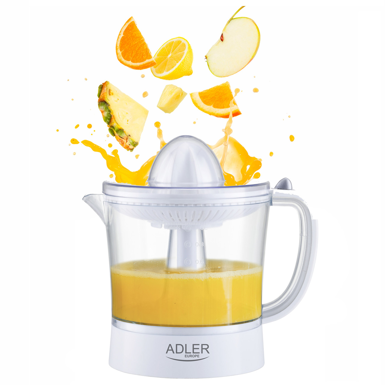 Цитрус-прес Adler AD 4009 — 40 Вт, 2 конуси, резервуар 1 л