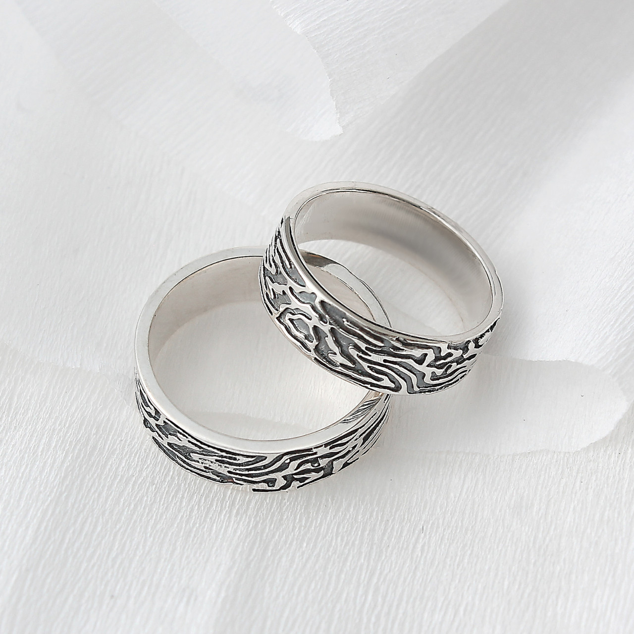 Срібна пара каблучок Імперія, фото 1