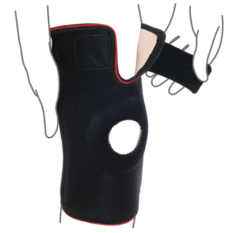 Пов'язку на колінний суглоб зі спіральними ребрами жорсткості R6202, фото 1